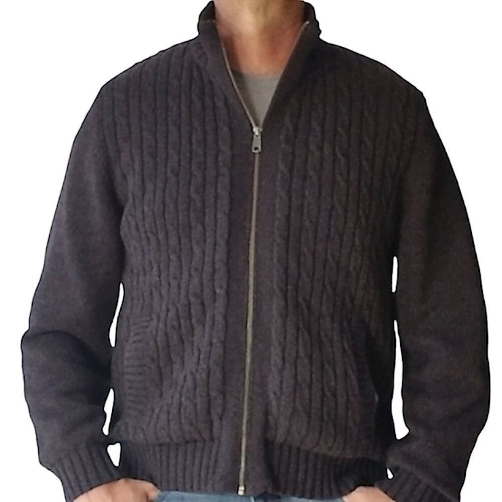 Boston Traders Sherpa Lined Sweater Zip-Up Jacket sz M